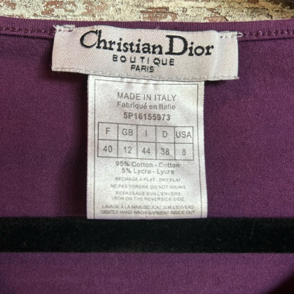 Vintage J’Adore Dior Rhinestone Crystal Purple Blue Silver Baby T-Shirt - Picture 4 of 5